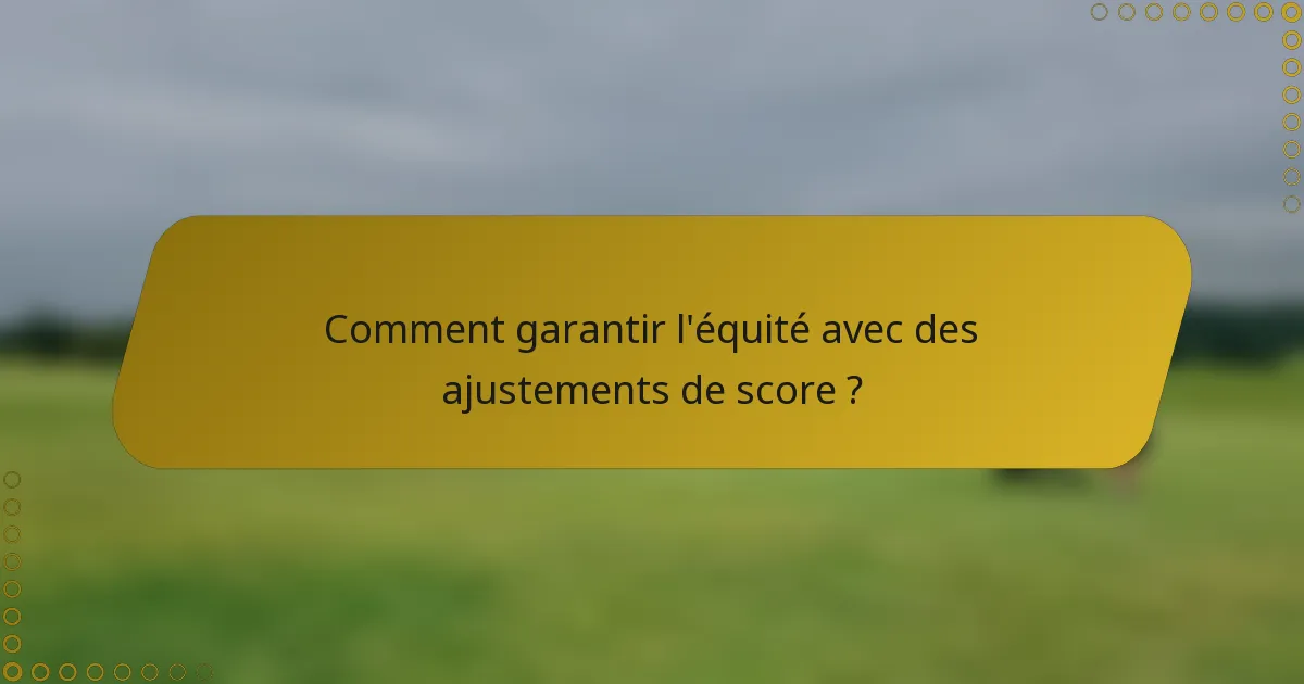 Comment garantir l'équité avec des ajustements de score ?